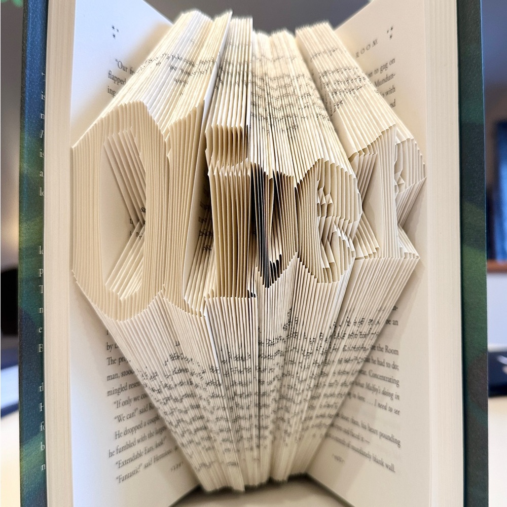 Oliver Folded Book Art - Custom Name Design in Harry Potter Font